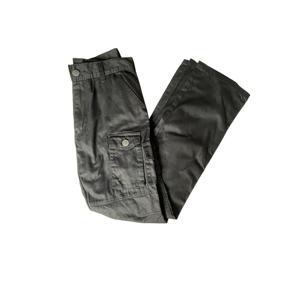 Gray Earth Men's 30x28 Black Cargo Pants All Cotton Utility Pockets Workwear EUC